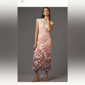 NWT Anthropologie Let Me Be Sheer Ombré Midi Slip Dress Women’s Medium